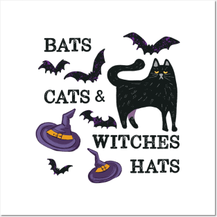 Bats, Cats & Witch Hats Posters and Art